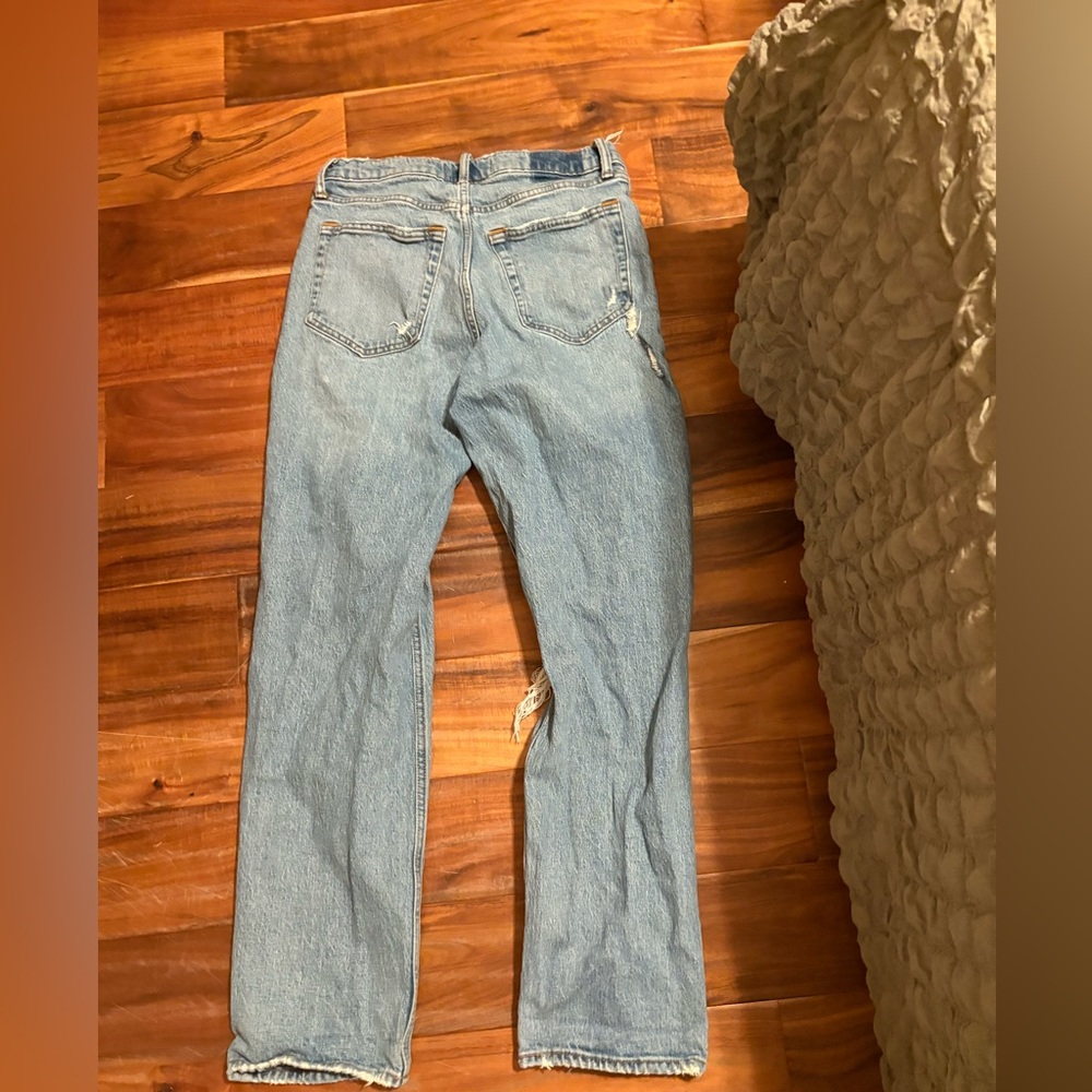 Abercrombie & Fitch Light Blue High-Rise Straight Jeans